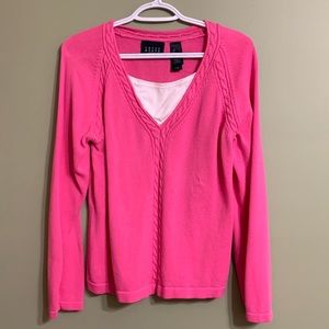 Pink & White Sweater Crazy Horse